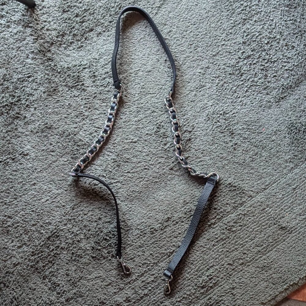 STRAP for Bandolier Phone case black leather and silver hardware